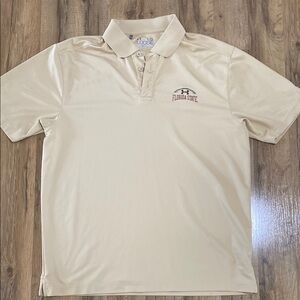 Florida State Seminoles Large Under Armour Tan Golf Polo Shirt Classic Design